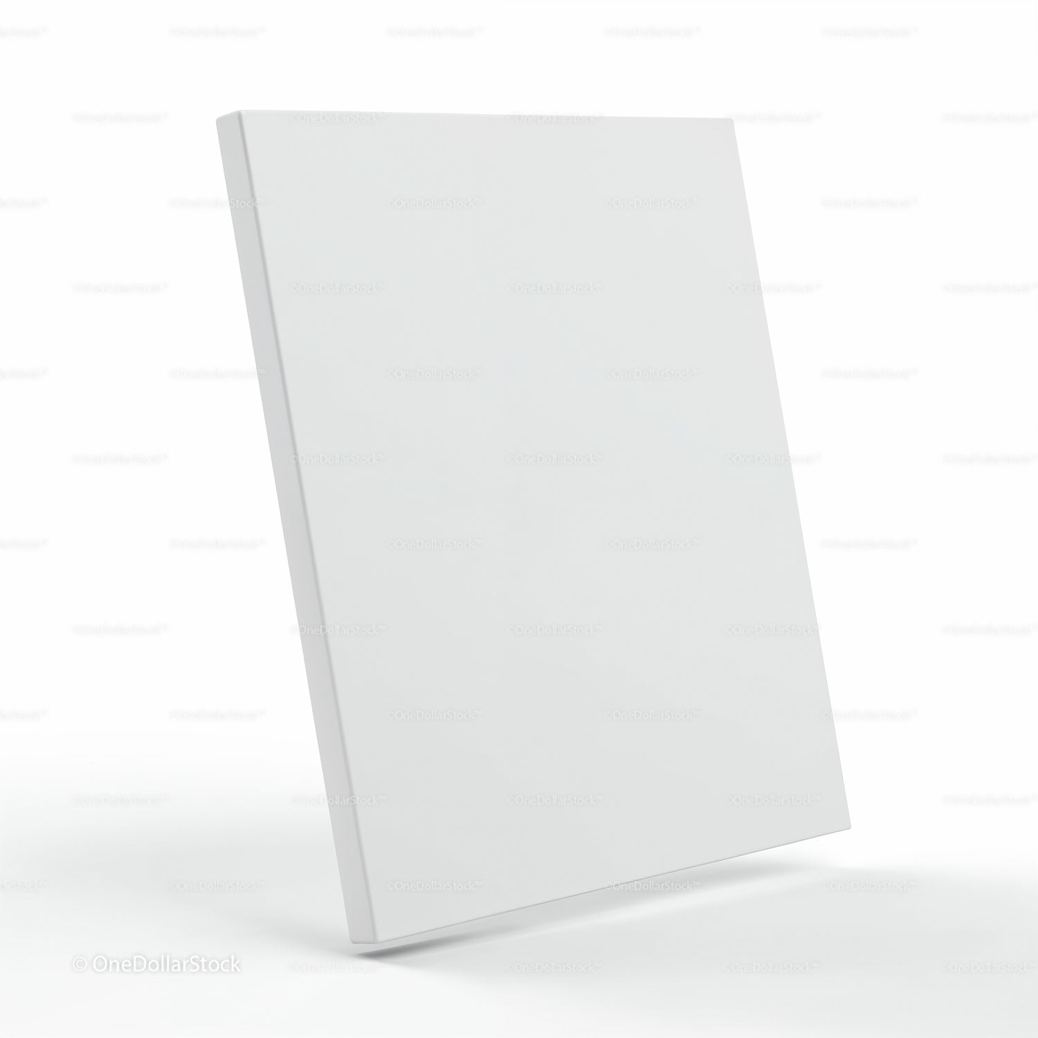 Blank white vertically standing square canvas