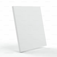 Blank white vertically standing square canvas