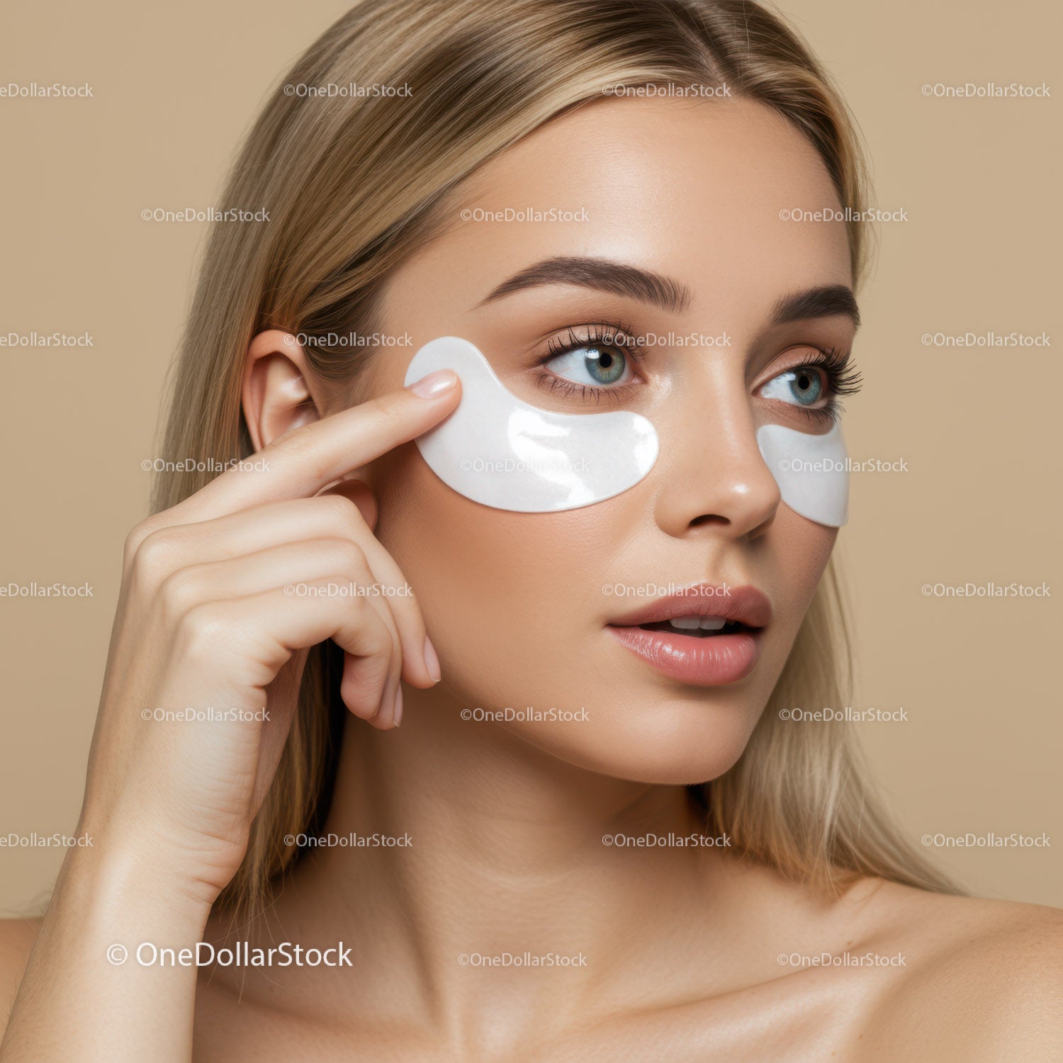 Close-up of Woman Applying Under-Eye Patches for Skincare