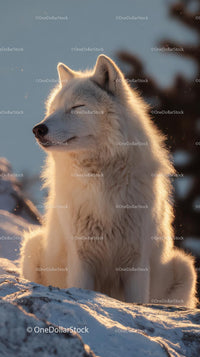 Majestic Arctic Fox in Serene Winter Landscape