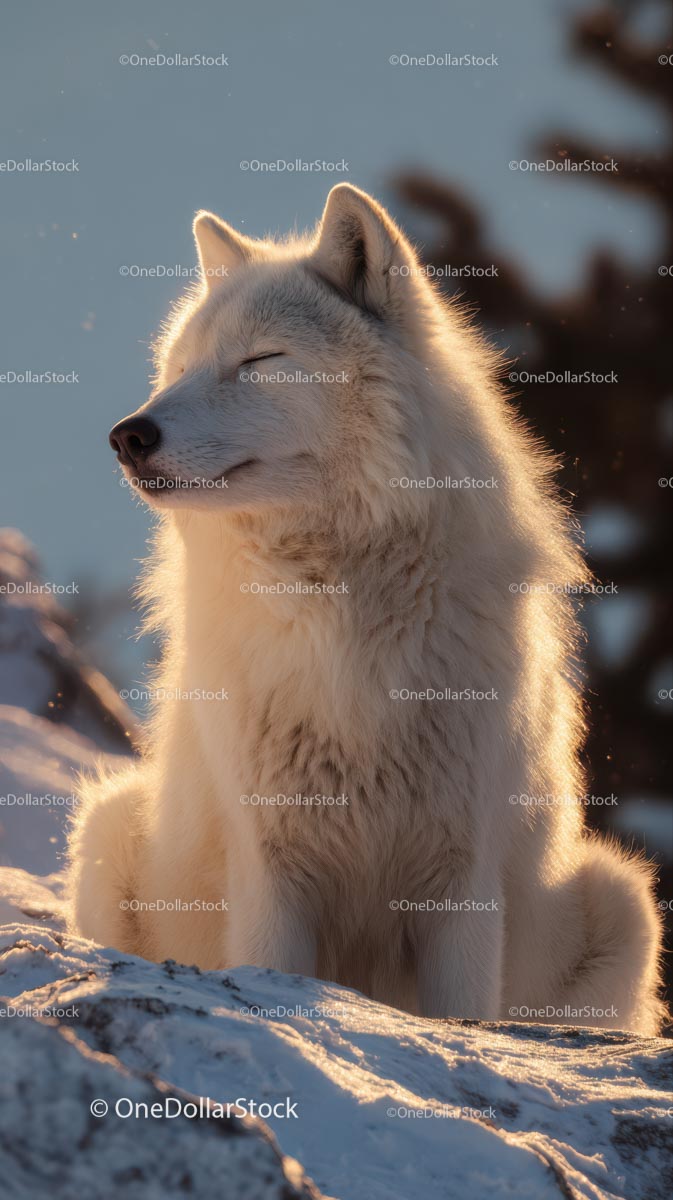 Majestic Arctic Fox in Serene Winter Landscape
