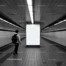 Modern Subway Tunnel with Person Walking in Urban Transit Environment