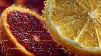 Sliced Blood Orange and Lemon with Dewy Freshness