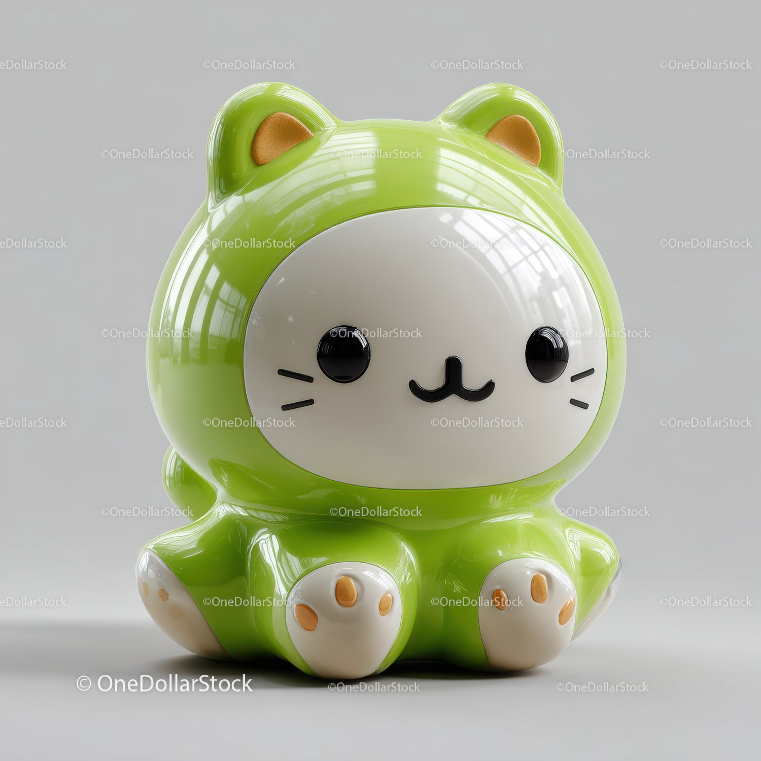 Futuristic Toy Robot with Large Eyes and Bunny Ears for Kids