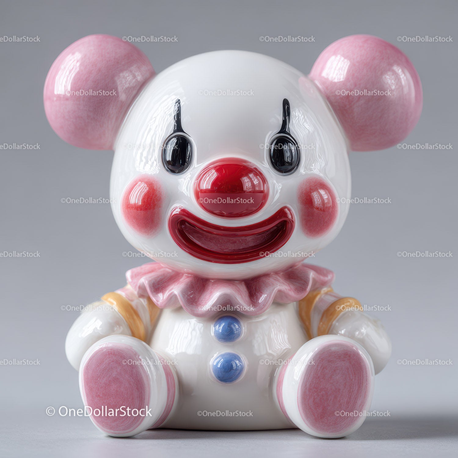 Futuristic Toy Robot with Large Eyes and Bunny Ears for Kids