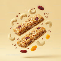 Natural granola bars with mixed nuts and dried fruits