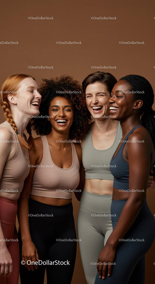 Diverse women sharing joyful moments in activewear