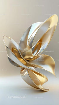 Elegant Metallic Sculpture with Smooth Curves for Modern Interior