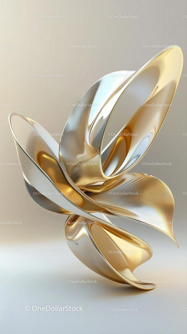 Elegant Metallic Sculpture with Smooth Curves for Modern Interior