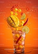 Refreshing Spicy Mango Cocktail with Lime and Chili
