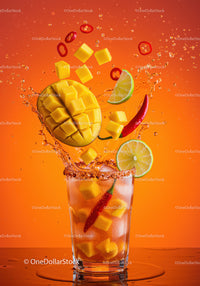 Refreshing Spicy Mango Cocktail with Lime and Chili
