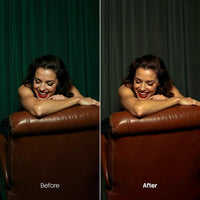 color grading preview with Vintage Portrait LUT Pack