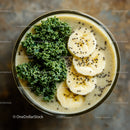 Healthy Green and Banana Smoothie with Chia Seeds and Kale