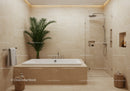 Luxury Modern Bathroom with Walk-In Shower and Bathtub in Beige Tones