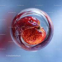 Detailed Macro of Ripe Bright Red Pomegranate Fruit