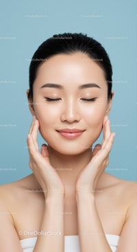 Serene Woman with Flawless Skin and Calm Expression