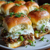 Gourmet Cheeseburgers with Fresh Parsley and Melted Cheese