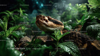 Close-up of a Brown Snake in Dense Jungle Environment