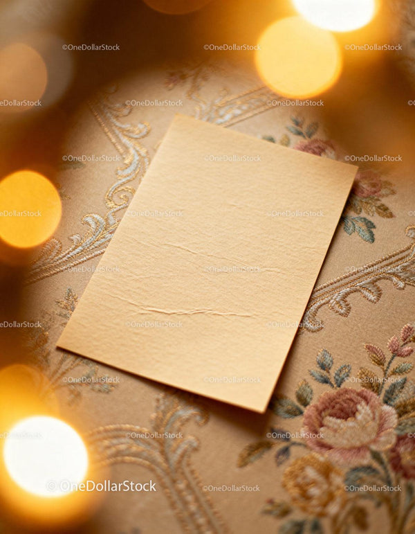 Wintage papier bez nadruku na eleganckim kwiatowym tle tkaniny