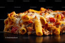 Cheesy Baked Pasta with Ground Beef and Red Bell Peppers
