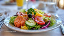 Fresh Mixed Vegetable Salad with Cucumber Tomato and Bell Peppers