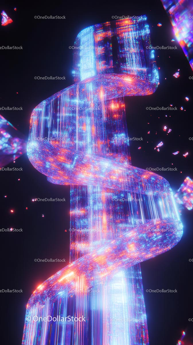 Futuristic Colorful LED Light Sculpture for Modern Art Displays