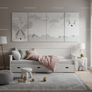 Children's Nursery with Playful Wall Art and Cozy Bed