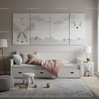 Children's Nursery with Playful Wall Art and Cozy Bed