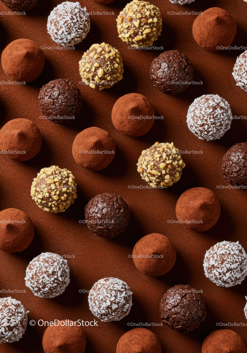 Różnorodne trufle czekoladowe gourmet z różnymi polewami