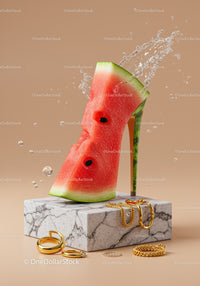 Creative Watermelon High Heel Shoe with Jewelry Display