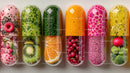 Assorted Fruit and Berry Filled Capsules with Fresh Fruits