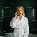 Young Woman Receiving Skincare Treatment with Gel Pads in Spa