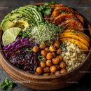 Colorful Plant-Based Bowl with Chickpeas Quinoa and Veggies
