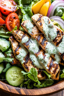 Grilled Chicken Salad with Fresh Vegetables and Herb Dressing