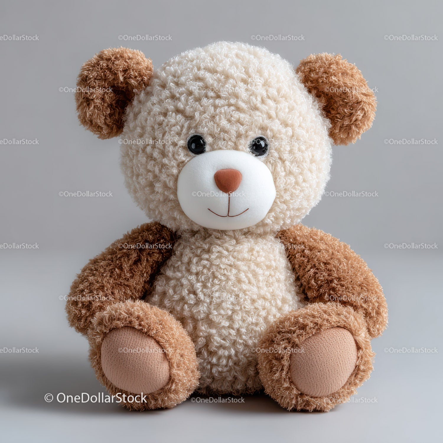 Soft Plush Teddy Bear with Brown Ears and White Face for Kids