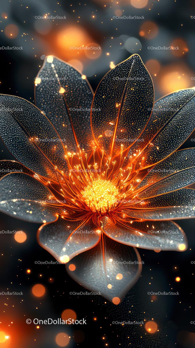 Magical Glowing Flower with Sparkling Petals in a Fantasy Scene