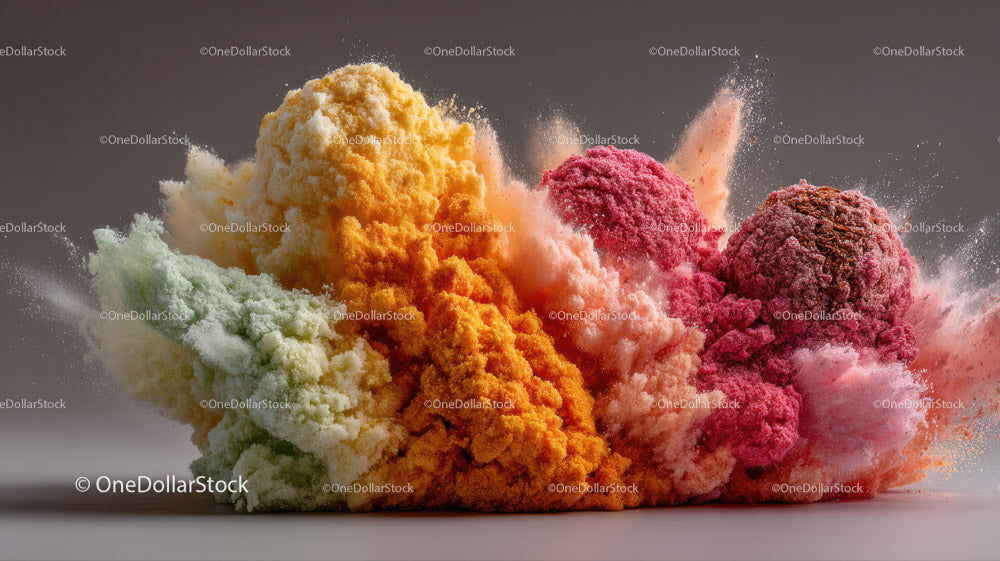 Colorful Powder Explosion in Vibrant Burst