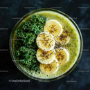 Vibrant Green Kale and Banana Smoothie with Chia Seeds
