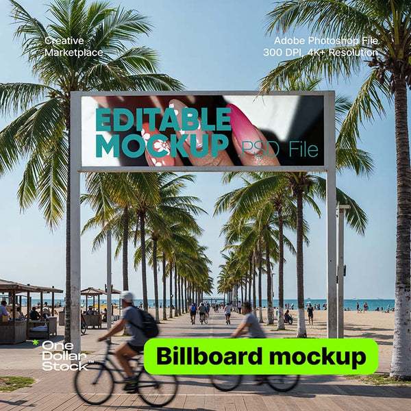 Beach billlboard mockup Mockup PSD