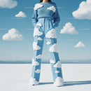 Woman Wearing Cloud Accessories in a Surreal Sky Setting