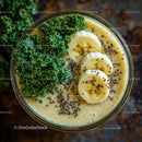 Healthy Green Banana Smoothie with Kale and Chia Seeds