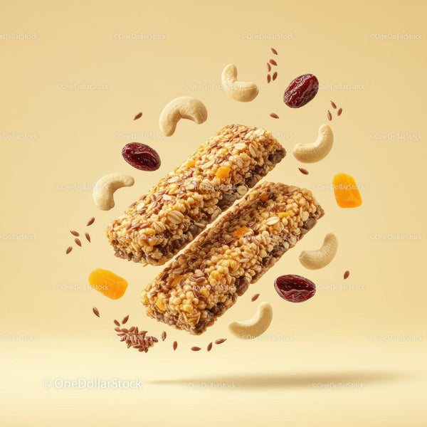 Natural granola bars with nuts and dried fruit