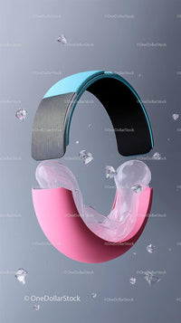 Modern Stylish Curved Headset with Ice and Bright Colors