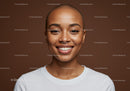 Close-up Portrait of Confident Smiling Woman with Short Buzz Cut