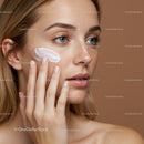 Close-up of a Woman Applying Skincare Cream for Healthy Radiant Skin