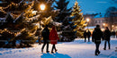 Evening Walk through a Festive Winter Park