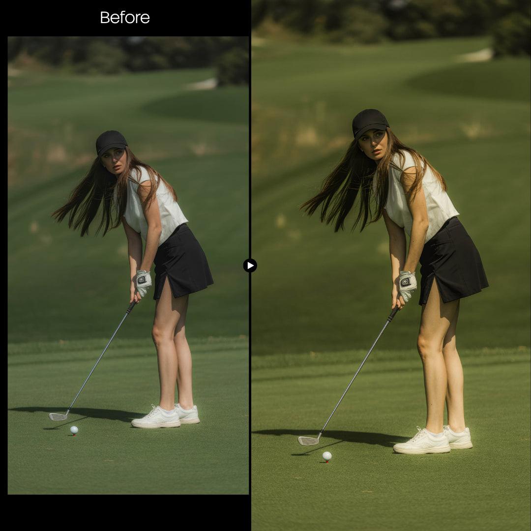 Golf XMP presets color grading preview