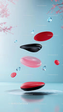 Floating Abstract Pill Shapes in Bright Modern Design