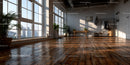 Bright Modern Interior with Large Windows and Wooden Floor