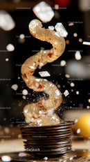 Close-up of a Grub Worm in Soil Showing Dynamic Motion